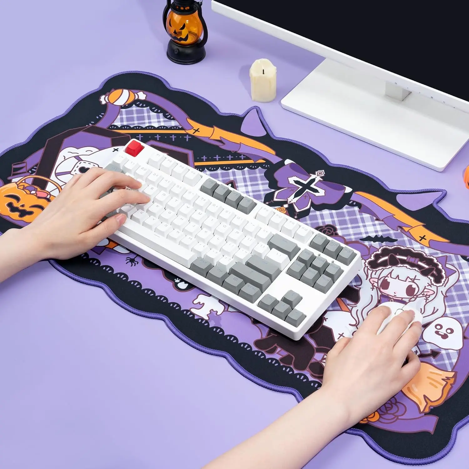 GeekShare Хэллоуин тыквенный коврик для мыши большой игровой нескользящий резиновый коврик для клавиатуры и мыши большой водонепроницаемый настольный коврик 28,3 x 15,7 дюйма 
GeekShare Хэллоуин тыквенный коврик для мыши большой игровой нескользящий резиновый коврик для клавиатуры и мыши большой водонепроницаемый настольный коврик 28,3 x 15,7 дюйма