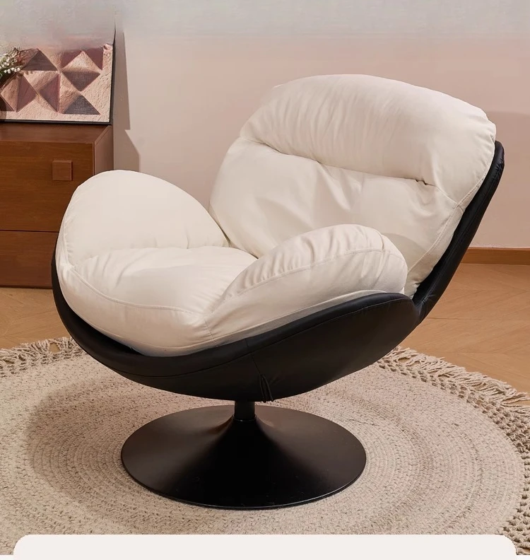 Single sofa chair Italian living room removable and washable rotating reception casual retro down eggshell chair
Single sofa chair Italian living room removable and washable rotating reception casual retro down eggshell chair
