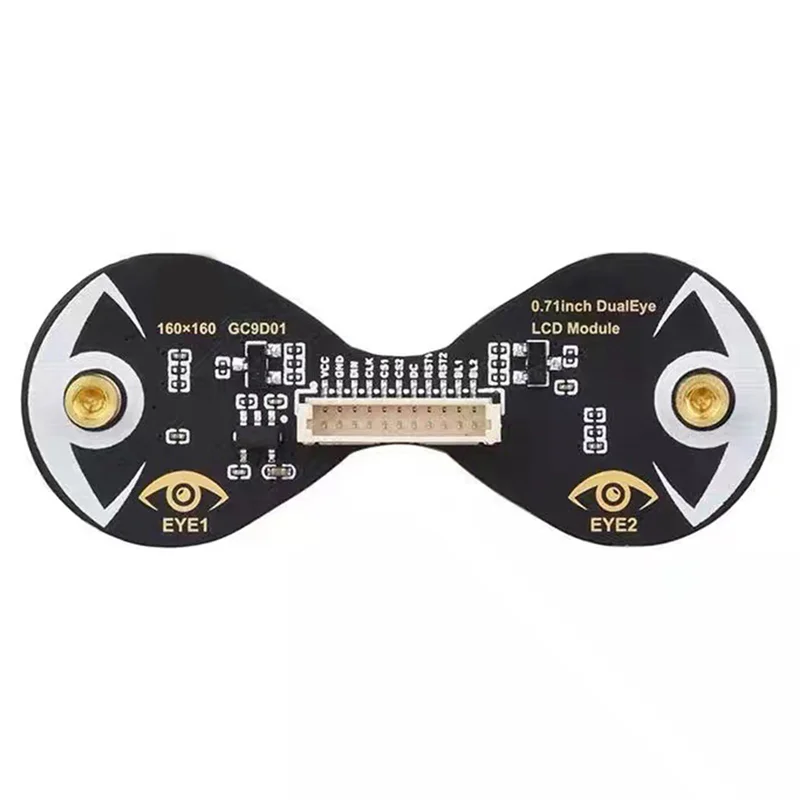 Изысканный 2,7-дюймовый ЖК-модуль с двумя глазками, разрешение 160 × 160, цветной экран 65K, интерфейс SPI для Arduino Raspberry Pi ESP32 
Изысканный 2,7-дюймовый ЖК-модуль с двумя глазками, разрешение 160 × 160, цветной экран 65K, интерфейс SPI для Arduino Raspberry Pi ESP32