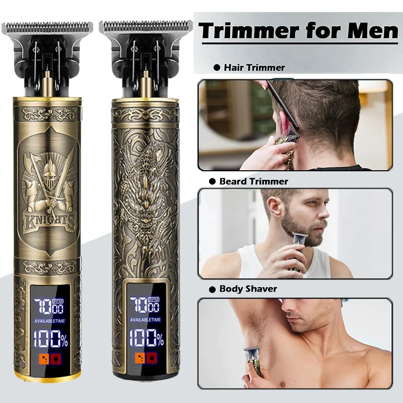 T9 Electric Hair Clipper /Nose Hair Trimmer, Men Beard Body Shaver 0mm Precision Barber Machine Dragon Carved Lightweight Design
T9 Electric Hair Clipper /Nose Hair Trimmer, Men Beard Body Shaver 0mm Precision Barber Machine Dragon Carved Lightweight Design