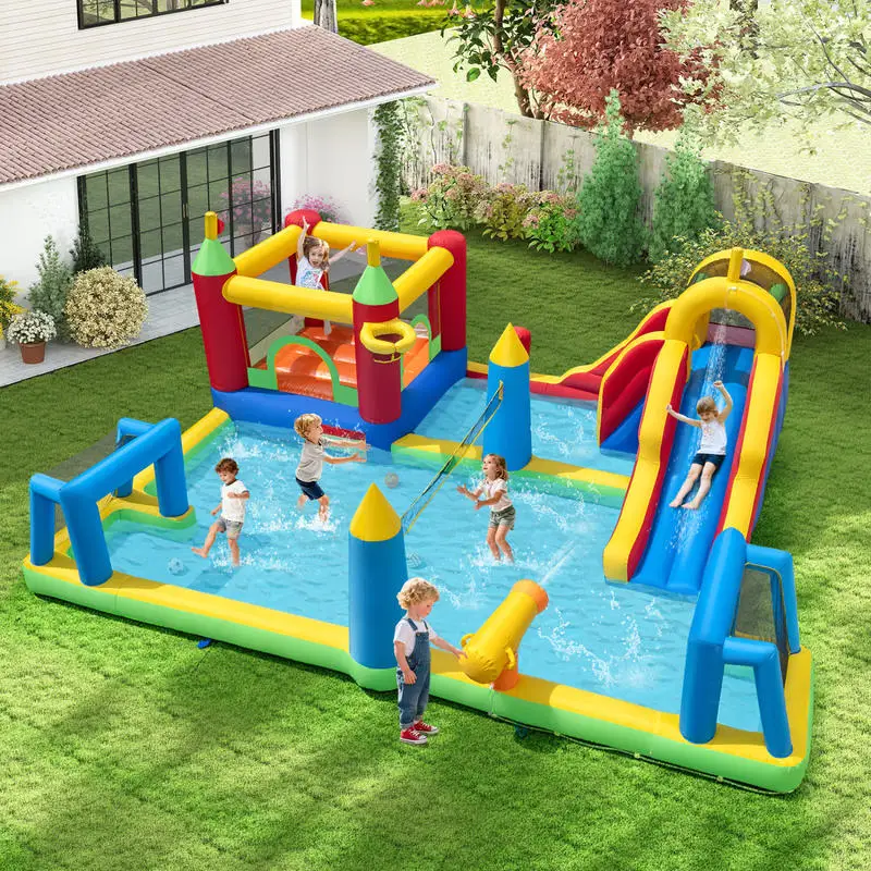 Inflatable Water Slide Bounce House 9-in-1 Jumping Castle with Climbing Wall
Inflatable Water Slide Bounce House 9-in-1 Jumping Castle with Climbing Wall