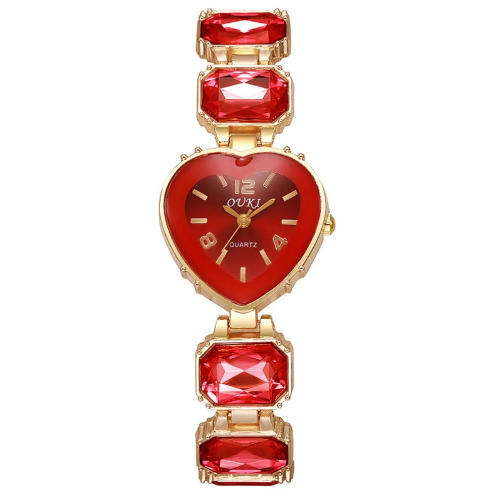 Heart Shaped Dial Crystal Candy Quartz Watch Colorful Quartz Movement Adjustable Bracelet Rhinestone Bracelet Watch Lightweight
Heart Shaped Dial Crystal Candy Quartz Watch Colorful Quartz Movement Adjustable Bracelet Rhinestone Bracelet Watch Lightweight