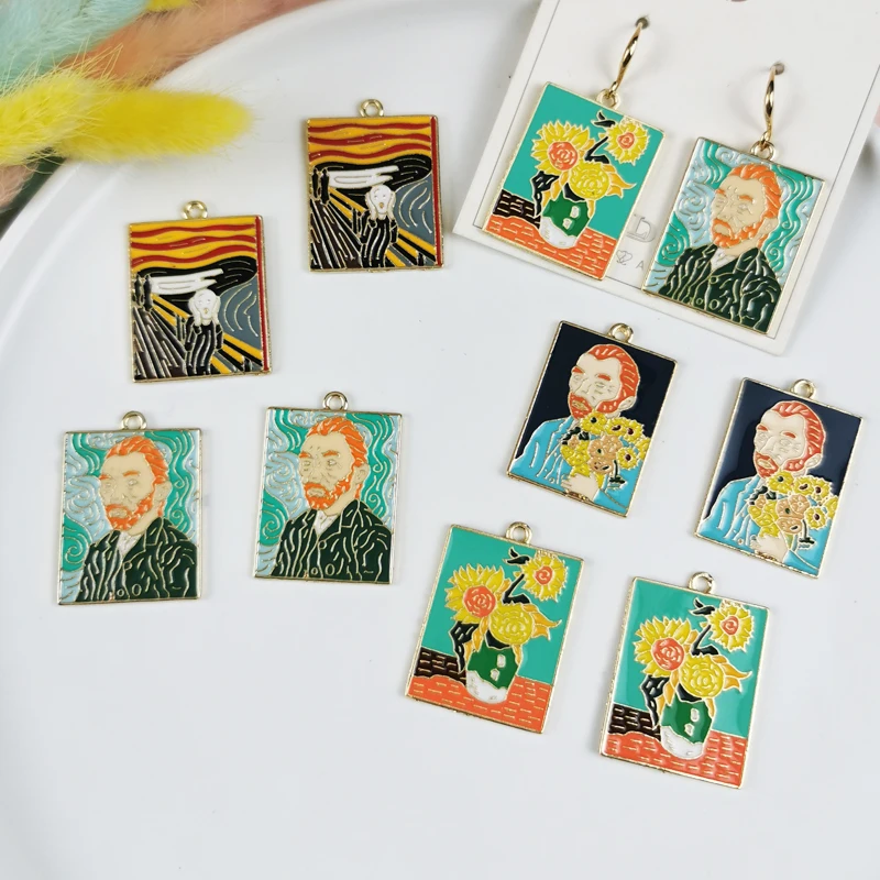 ApeUr 10pcs Artist Painting Enamel Metal Charms For Jewelry Making Van Gogh's Painting Pendants Fit Earrings DIY
ApeUr 10pcs Artist Painting Enamel Metal Charms For Jewelry Making Van Gogh's Painting Pendants Fit Earrings DIY