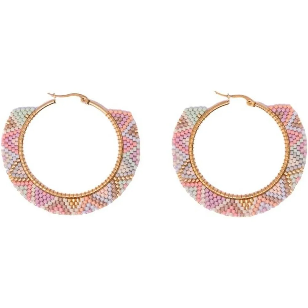 Handmade Seed Bead Hoop Earrings Indigenous Pattern Lightweight Boho Social Impact
Handmade Seed Bead Hoop Earrings Indigenous Pattern Lightweight Boho Social Impact
