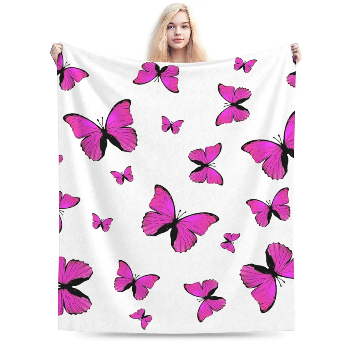 Pink Butterflies Print Blanket Soft Warm Flannel Throw Blanket Cover for Bed Living room Picnic Travel Home Sofa
Pink Butterflies Print Blanket Soft Warm Flannel Throw Blanket Cover for Bed Living room Picnic Travel Home Sofa