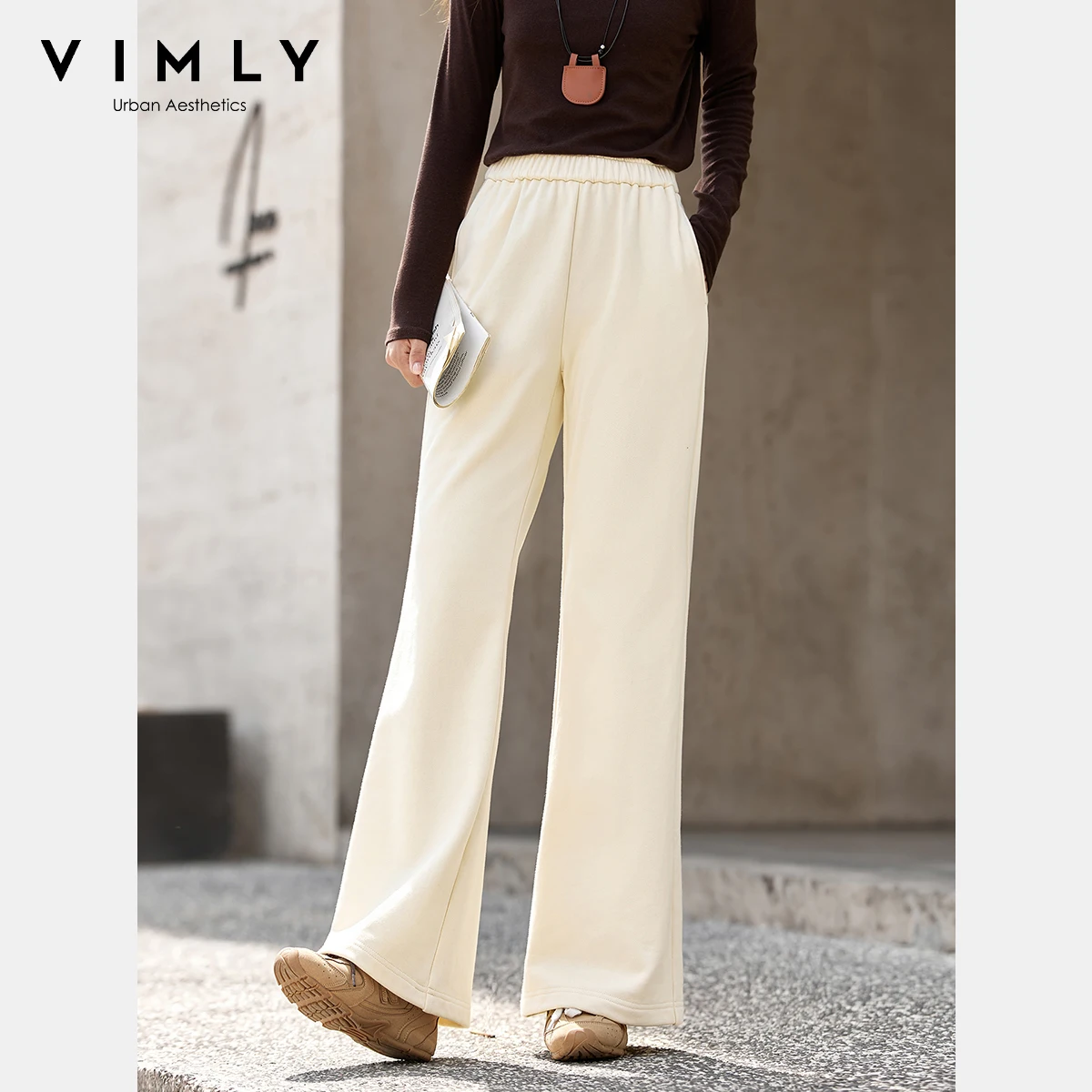 VIMLY Flared Women Apricot Pants Autumn 2025 New Elegant Strecth Knitted Casual Long Pants Fashion Pockets Woman Trousers A2855
VIMLY Flared Women Apricot Pants Autumn 2025 New Elegant Strecth Knitted Casual Long Pants Fashion Pockets Woman Trousers A2855