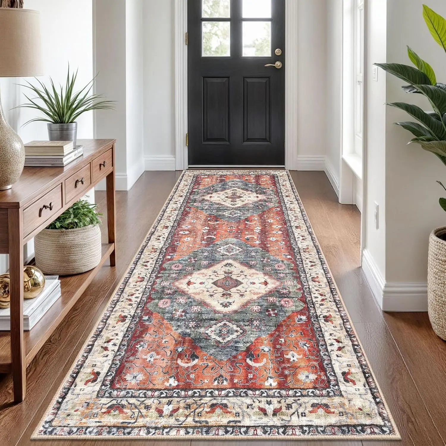 Runners for Hallways Washable Kitchen Runner Rug Boho Runner Rug for Entryway Indoor Rust/Orange/Blue Printed Oriental Faux Wool
Runners for Hallways Washable Kitchen Runner Rug Boho Runner Rug for Entryway Indoor Rust/Orange/Blue Printed Oriental Faux Wool