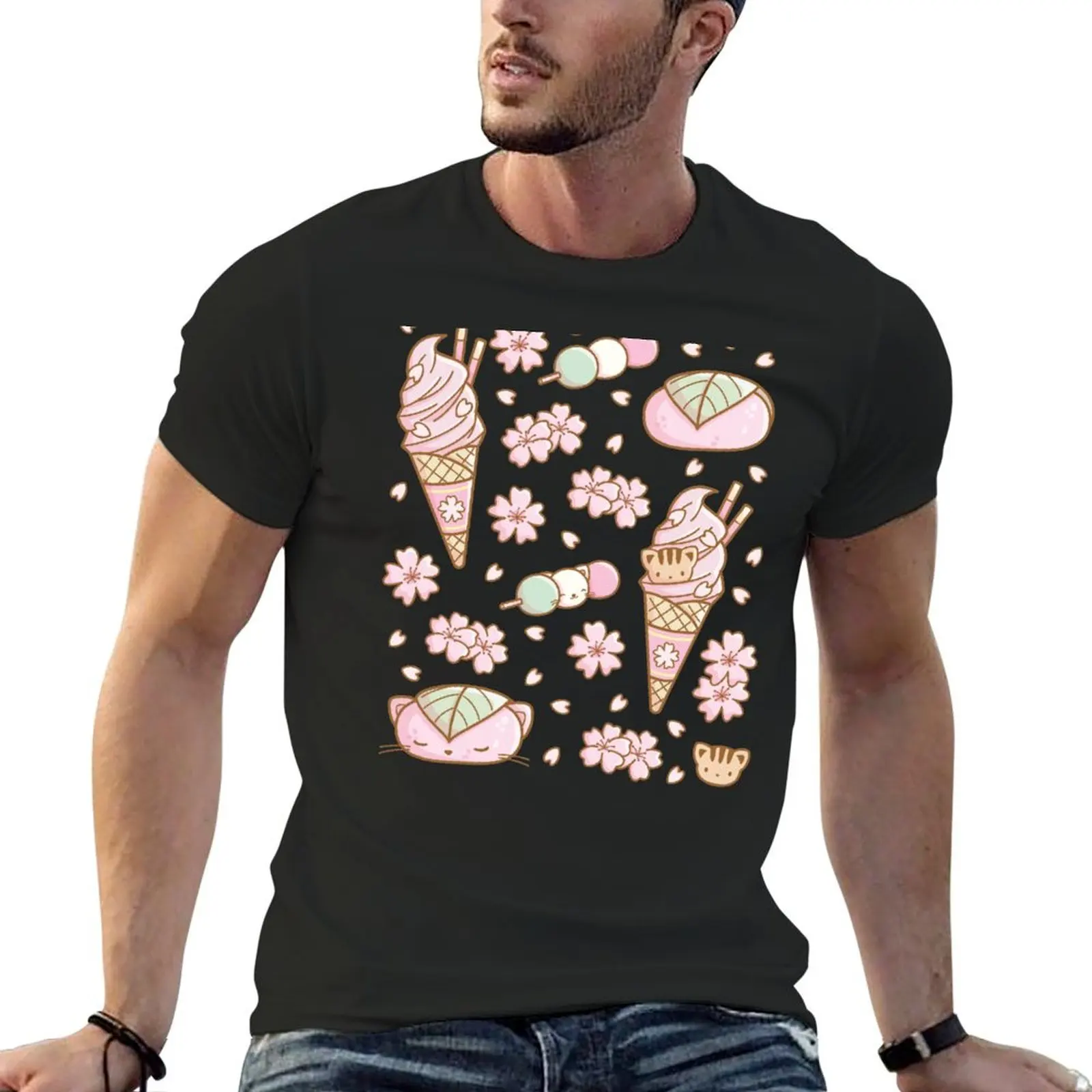 Cute Sakura Sweets Pattern T-Shirt baggy shirts korean fashion black t-shirts for men
Cute Sakura Sweets Pattern T-Shirt baggy shirts korean fashion black t-shirts for men