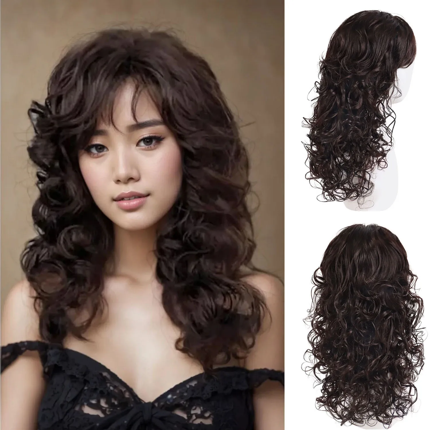 Synthetic Vintage Highlight Brown Wig with Bangs Long Curly Hair Replacement Wigs for Women Casual Natural Wig Female Daily Use
Synthetic Vintage Highlight Brown Wig with Bangs Long Curly Hair Replacement Wigs for Women Casual Natural Wig Female Daily Use
