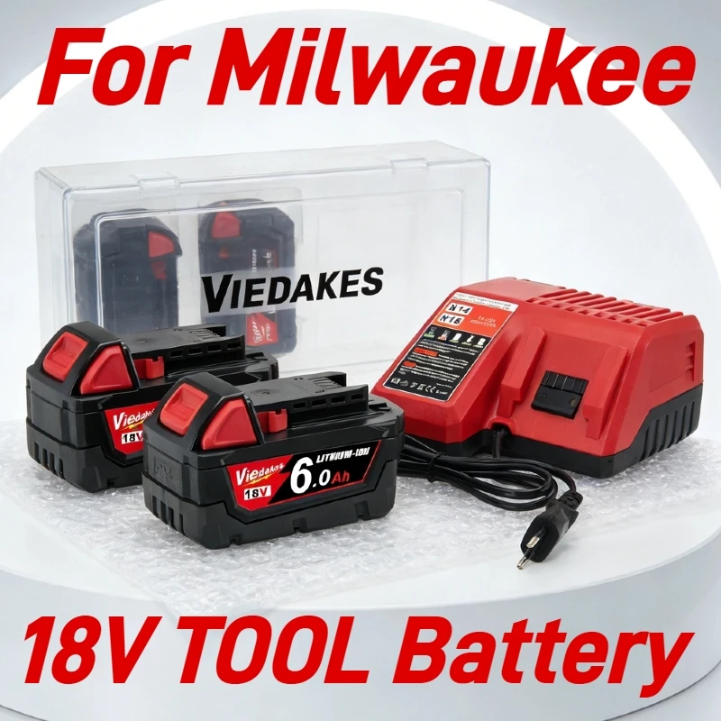 Аккумулятор 18В 6Ач для Milwaukee M18, литий-ионный, замена для Milwaukee 18V M18 48-11-2830 0730-20, аккумулятор для инструмента с зарядным устройством
Аккумулятор 18В 6Ач для Milwaukee M18, литий-ионный, замена для Milwaukee 18V M18 48-11-2830 0730-20, аккумулятор для инструмента с зарядным устройством
