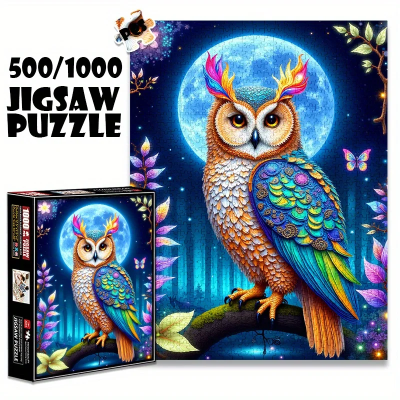 500 или 1000 шт. очень большая головоломка с совой — волшебная ночная сова с луной и цветочными узорами, бумага против царапин, Challenger P
500 или 1000 шт. очень большая головоломка с совой — волшебная ночная сова с луной и цветочными узорами, бумага против царапин, Challenger P