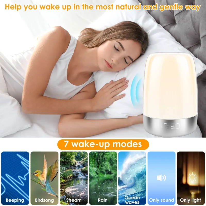Sunrise Alarm Clock Adjutsable White Sunrise Alarm Clock Light Verstaile Wake Up Night Light Low Noise Dimmable Sun Light Lamp
Sunrise Alarm Clock Adjutsable White Sunrise Alarm Clock Light Verstaile Wake Up Night Light Low Noise Dimmable Sun Light Lamp