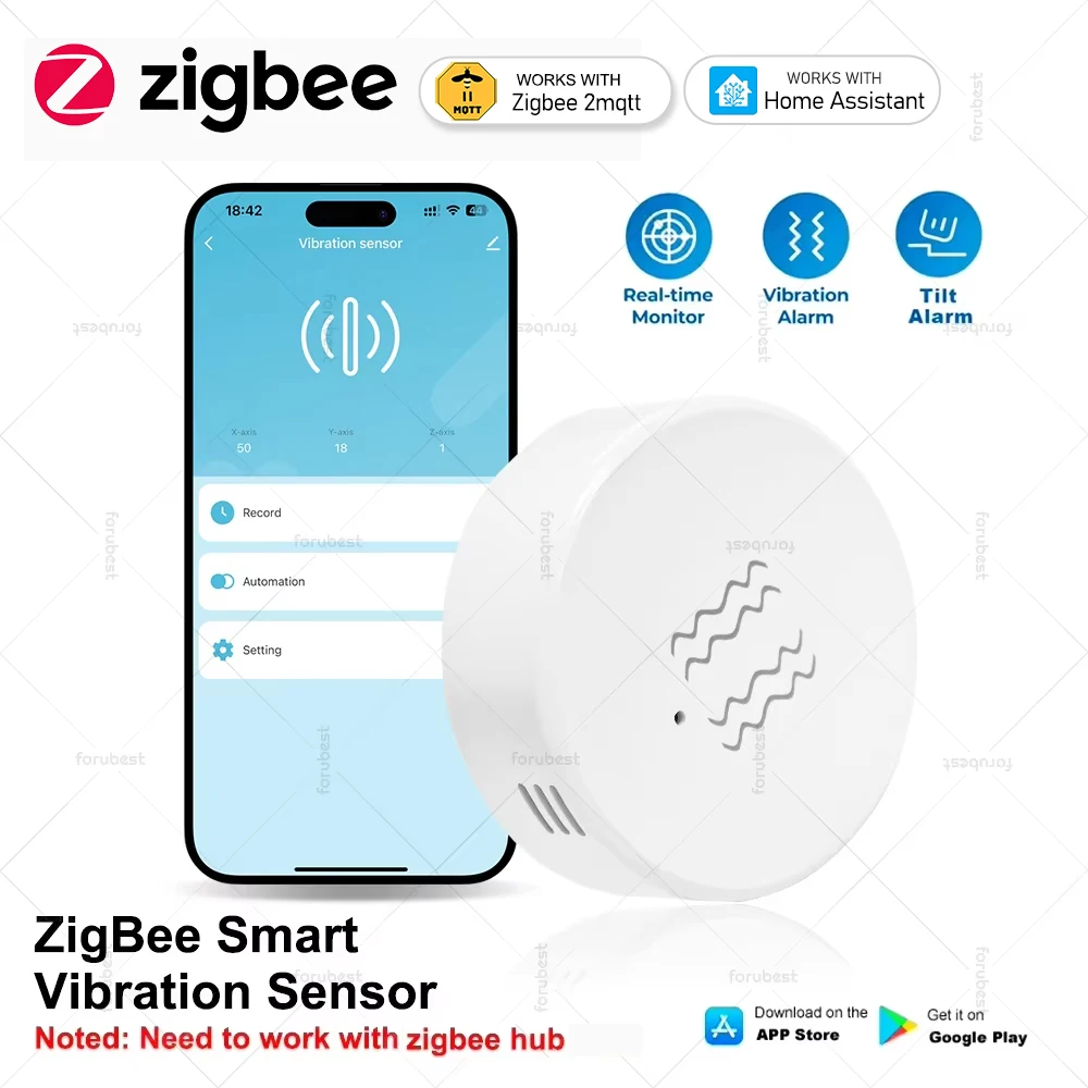 Smart Zigbee Vibration Sensor Tilt Sensor Real-time Monitoring Door Window Detection Smart Home Automation Security ShockAlarm
Smart Zigbee Vibration Sensor Tilt Sensor Real-time Monitoring Door Window Detection Smart Home Automation Security ShockAlarm