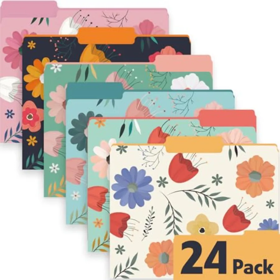 Decorative File Folders, 1/3 Cut Tab Floral Colored Folders Letter Size 8.8 x 11.6 Inch, Assorted 6 Styles Filing Folder for Of
Decorative File Folders, 1/3 Cut Tab Floral Colored Folders Letter Size 8.8 x 11.6 Inch, Assorted 6 Styles Filing Folder for Of