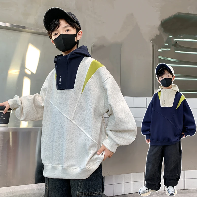Kids Streetwear y2k Children Pullover Hoodie Retro Harajuku Patchwork Sweatshirt For Boys Fashion Trend Sportswear Cotton Tops
Kids Streetwear y2k Children Pullover Hoodie Retro Harajuku Patchwork Sweatshirt For Boys Fashion Trend Sportswear Cotton Tops