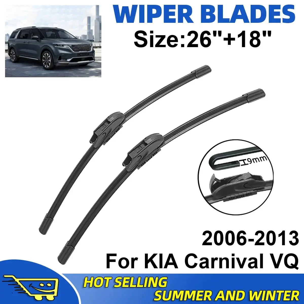 2PCS Wiper Blades Set Kit For KIA Carnival VQ 2006-2013 Front Windshield Brushes Windscreen Window Accessories
2PCS Wiper Blades Set Kit For KIA Carnival VQ 2006-2013 Front Windshield Brushes Windscreen Window Accessories
