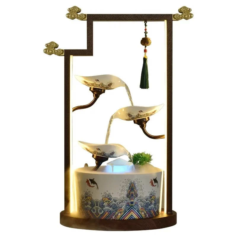 New Chinese-style flowing water ornament, circulating water to attract wealth, living room TV cabinet, model room decoration
New Chinese-style flowing water ornament, circulating water to attract wealth, living room TV cabinet, model room decoration