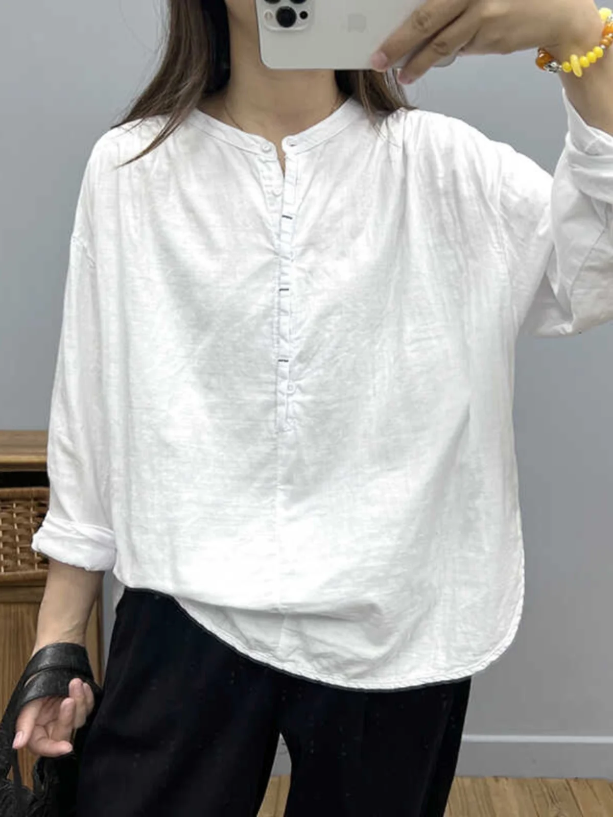Loose Fit Pure Linen Long Sve Crew Ne irt Women's Casual Cotton Linen Blend Spring Autumn New Sle White Top
Loose Fit Pure Linen Long Sve Crew Ne irt Women's Casual Cotton Linen Blend Spring Autumn New Sle White Top