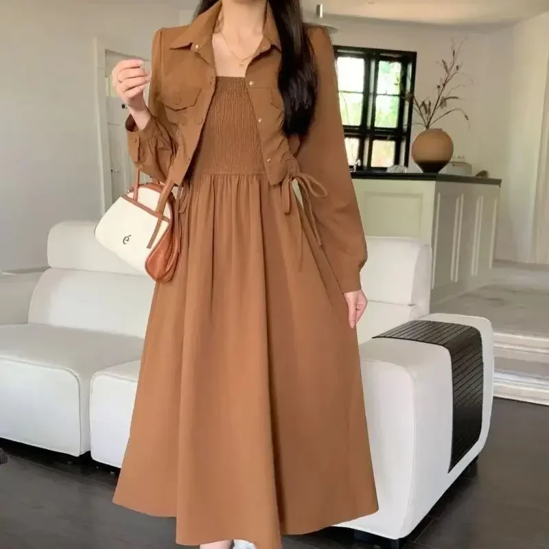 Dress High-End Feel Autumn Elegant Slimming Long Dress with Cardigan Slimming Belly Covering High-Quality Chinese Made
Dress High-End Feel Autumn Elegant Slimming Long Dress with Cardigan Slimming Belly Covering High-Quality Chinese Made