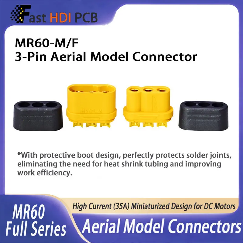Комплект 3-контактных разъемов MR60PW-M MR60PB-M MR60-F, 30А высокий ток, с колпачком, позолоченные контакты для аккумулятора, мотора и ESC (регулятора хода)
Комплект 3-контактных разъемов MR60PW-M MR60PB-M MR60-F, 30А высокий ток, с колпачком, позолоченные контакты для аккумулятора, мотора и ESC (регулятора хода)