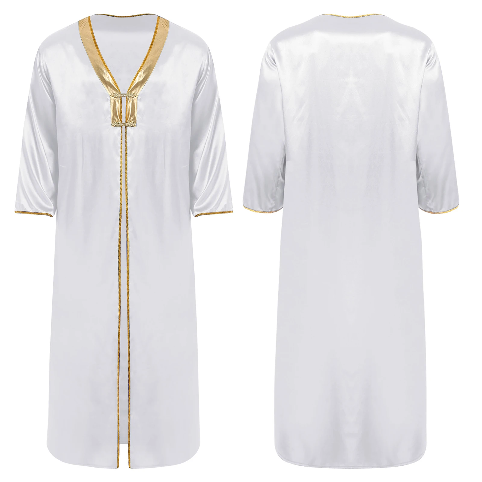 Mens Satin Glamour Robe Comfortable Loose Fit Costume with Eye-Catching Metallic for Halloween Cosplay Arabian Special Occasions
Mens Satin Glamour Robe Comfortable Loose Fit Costume with Eye-Catching Metallic for Halloween Cosplay Arabian Special Occasions