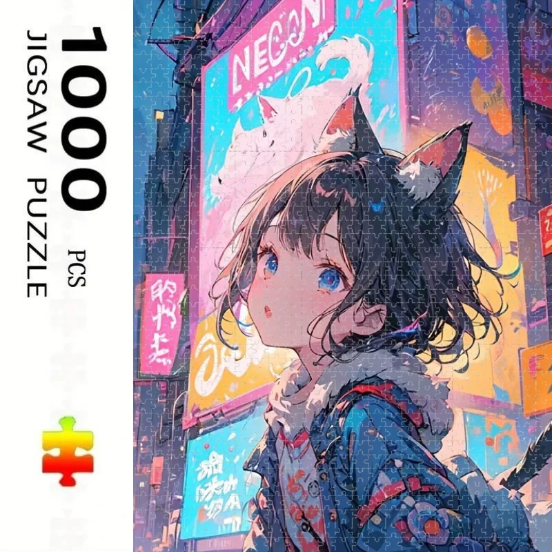 500/1000pcs for Adults Jigsaw Puzzle Anime Cat Girl Challenging Large-Scale Brain Teaser with Complex Patterns, Portable Box
500/1000pcs for Adults Jigsaw Puzzle Anime Cat Girl Challenging Large-Scale Brain Teaser with Complex Patterns, Portable Box