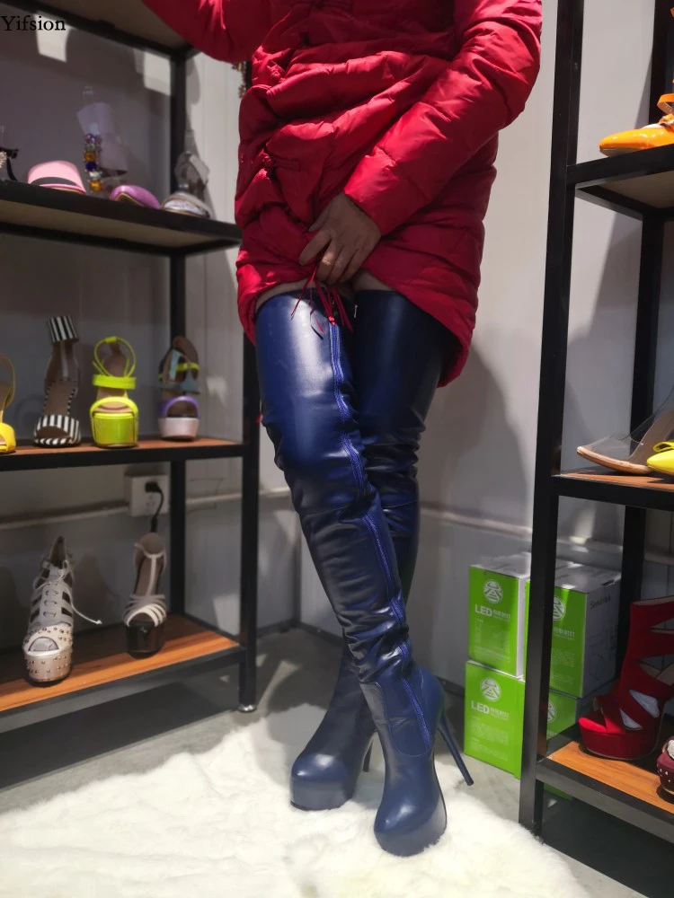 Olomm New Women Spring Platform Over The Knee Boots Thin High Heel Boots Round Toe Blue Evening Shoes Women Plus US Size 5-15
Olomm New Women Spring Platform Over The Knee Boots Thin High Heel Boots Round Toe Blue Evening Shoes Women Plus US Size 5-15