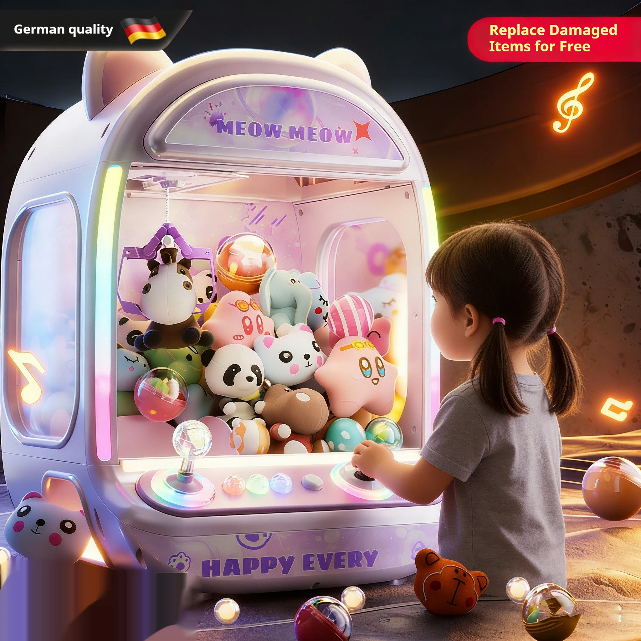 Детский игровой автомат Living Stones Kids Claw Machine для девочек, немецкое качество, для домашнего использования, с монетоприемником, музыкальным сопровождением, динамической подсветкой и мощным захватом.
Детский игровой автомат Living Stones Kids Claw Machine для девочек, немецкое качество, для домашнего использования, с монетоприемником, музыкальным сопровождением, динамической подсветкой и мощным захватом.