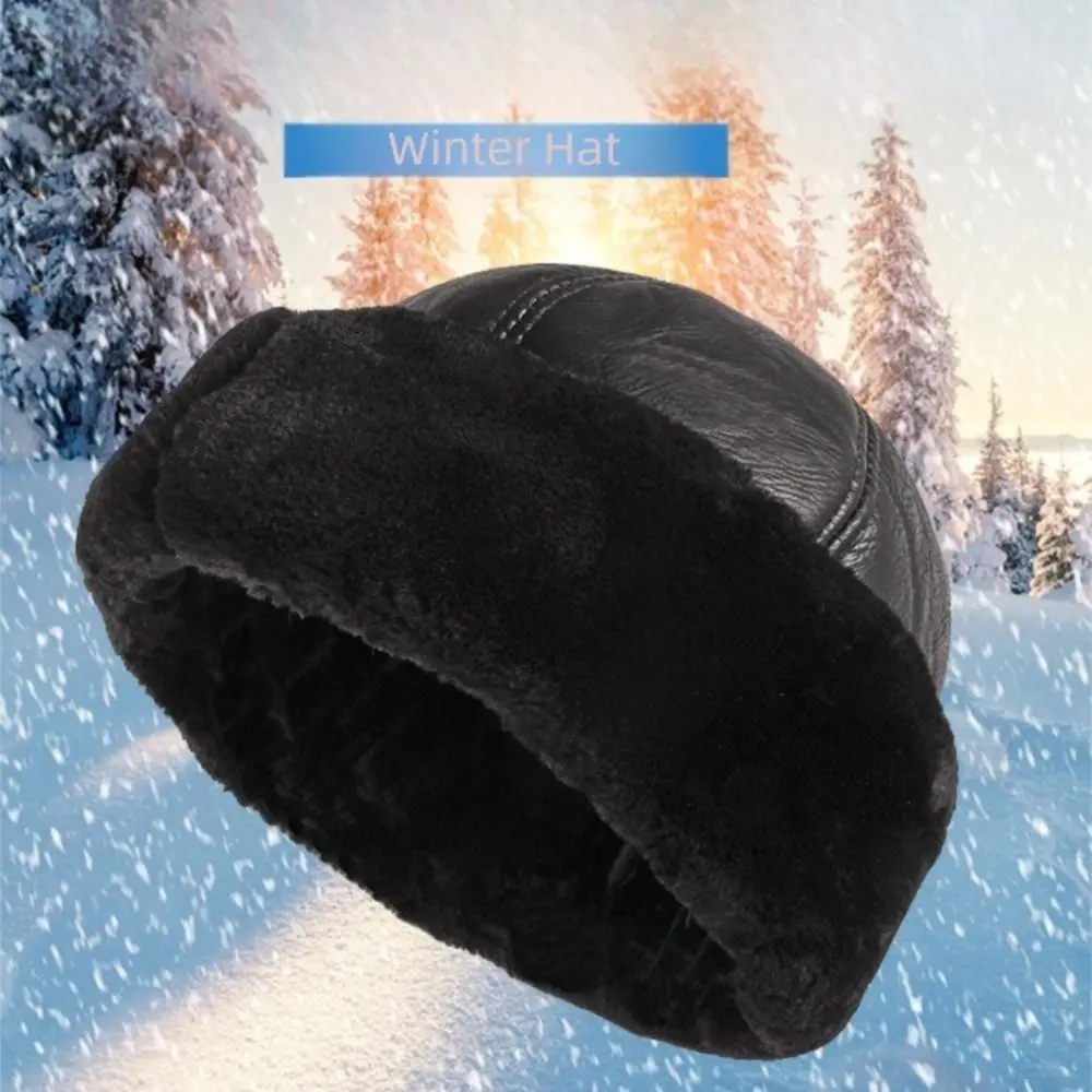 Warm Thick Winter Hat Fur Leather Fleece Lined Windproof Snow Ski Cap Black Russian Hats Winter
Warm Thick Winter Hat Fur Leather Fleece Lined Windproof Snow Ski Cap Black Russian Hats Winter
