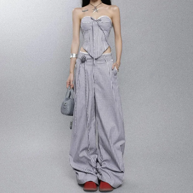 Casual Stripe Loose Pants High Waist Pants Two Piece Set Women Pant Aesthetic Grunge Trousers Comfy Hippie Bottom Palazzo Pants
Casual Stripe Loose Pants High Waist Pants Two Piece Set Women Pant Aesthetic Grunge Trousers Comfy Hippie Bottom Palazzo Pants