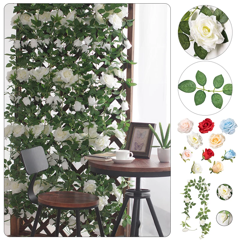 2M Artificial Rose Vine Flowers Fake Silk Rose Plant for Wedding Party Decor Plastic False Flower Vine Silk Flower Rose
2M Artificial Rose Vine Flowers Fake Silk Rose Plant for Wedding Party Decor Plastic False Flower Vine Silk Flower Rose