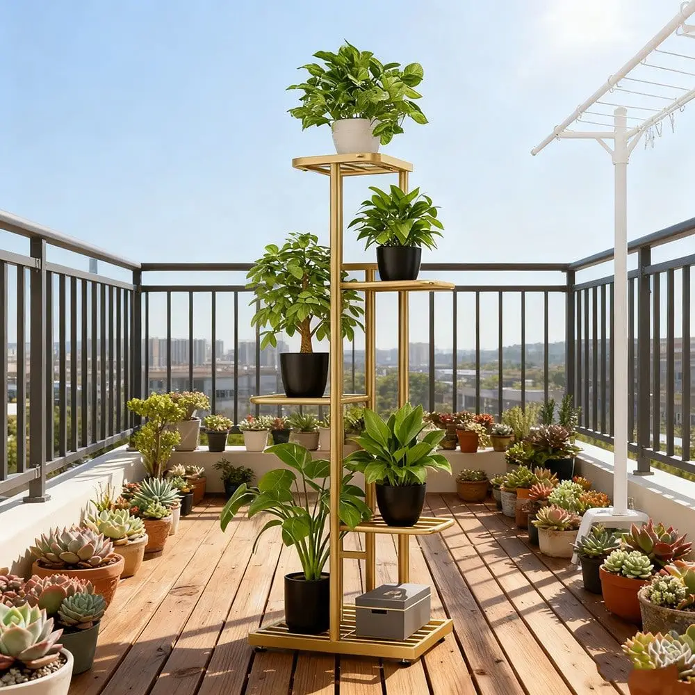 Stand Indoor And Outdoor Metal 5 Tier 6 Potted Plants Multi Flower Pot Rack Shelf Planter Display Rack, Practical And Durable P
Stand Indoor And Outdoor Metal 5 Tier 6 Potted Plants Multi Flower Pot Rack Shelf Planter Display Rack, Practical And Durable P