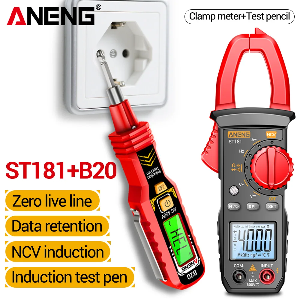Electrician Clamp Multimeter Tester Pen Kit ANENG Ammeter Resistance Inductance NCV Dual-Head Screwdriver AC 12-1000V Voltage
Electrician Clamp Multimeter Tester Pen Kit ANENG Ammeter Resistance Inductance NCV Dual-Head Screwdriver AC 12-1000V Voltage
