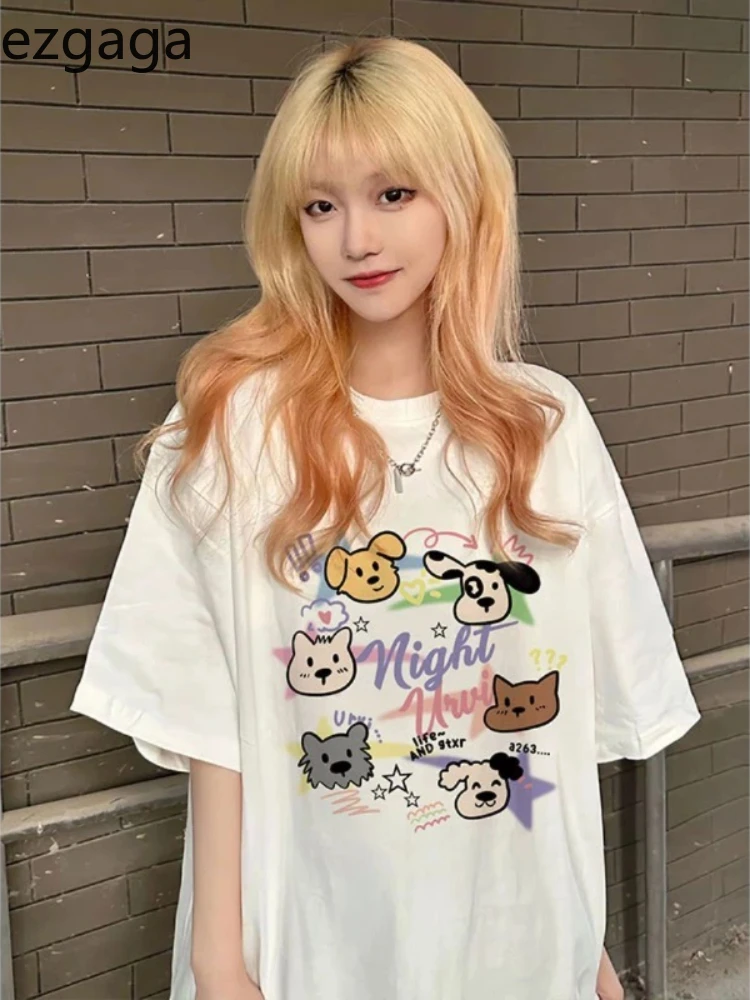 Ezgaga Women T Shirts Loose Short Sleeve 2025 Summer New Graffiti Cartoon Printed Funny Sweet Tops Female Casual Tshirt
Ezgaga Women T Shirts Loose Short Sleeve 2025 Summer New Graffiti Cartoon Printed Funny Sweet Tops Female Casual Tshirt