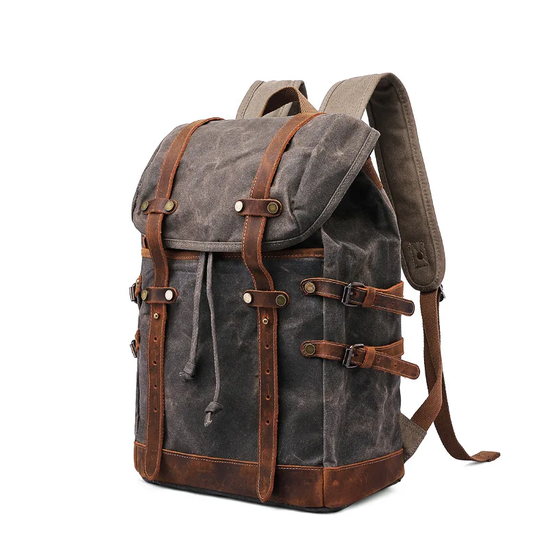 Trendy Mountaineer Travel Computer Outdoor Bag Men's Crazy Horse Leather Oil Wax Canvas Backpack School Bags For Teenagers
Trendy Mountaineer Travel Computer Outdoor Bag Men's Crazy Horse Leather Oil Wax Canvas Backpack School Bags For Teenagers