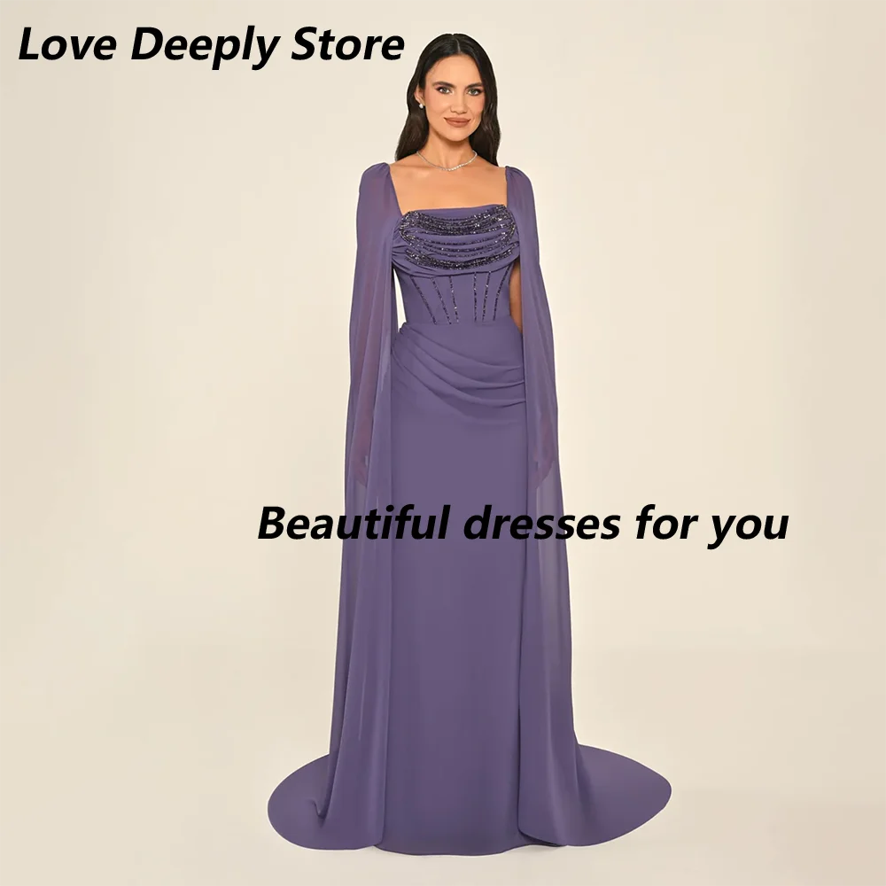 Customized Purple Chiffon Evening Dress for Women 2026 Off The Shoulder Long Sleeve Prom Gowns Mermaid/Trumpet Formal Dresses
Customized Purple Chiffon Evening Dress for Women 2026 Off The Shoulder Long Sleeve Prom Gowns Mermaid/Trumpet Formal Dresses
