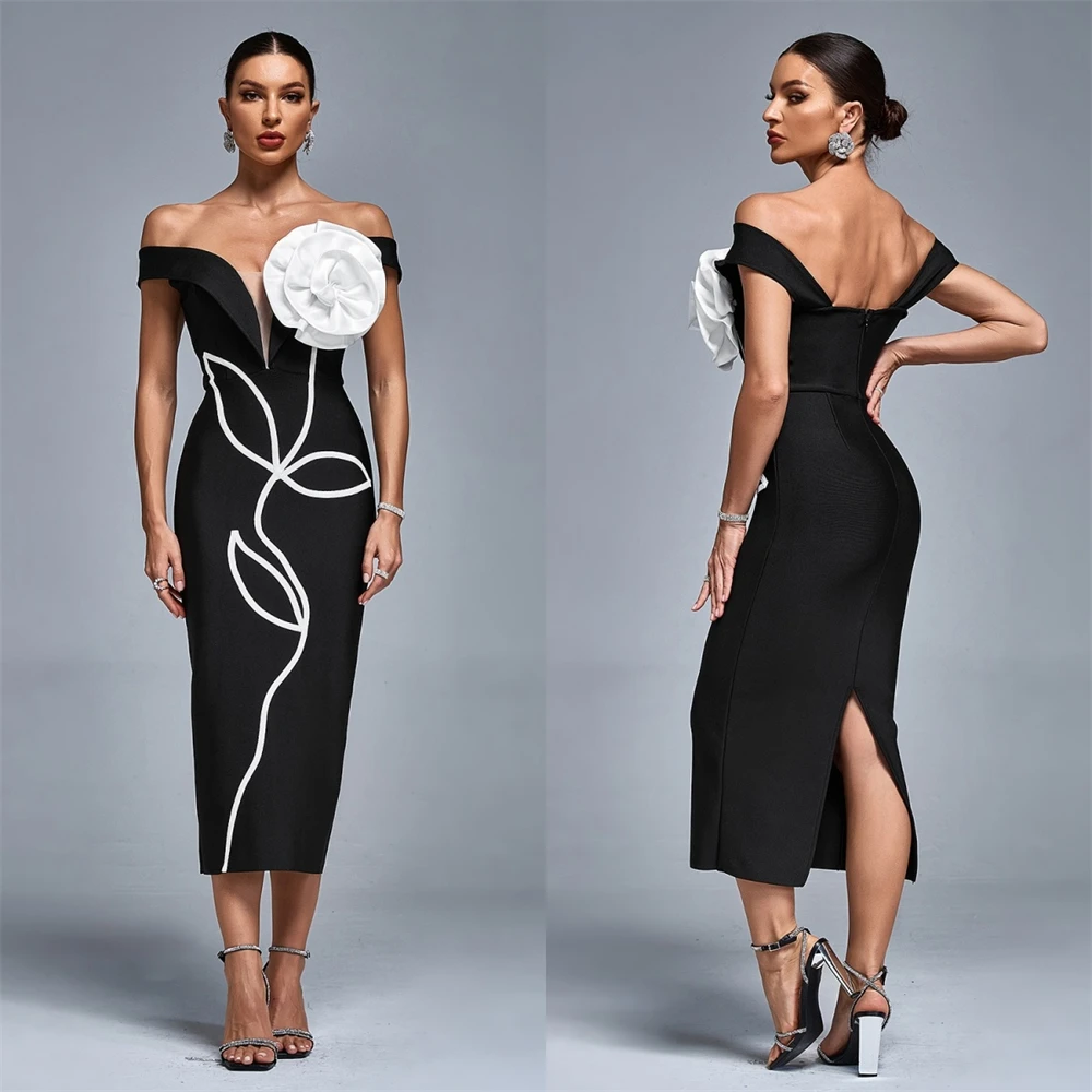 Customized Exquisite Flowers Evening Dress Graceful Sheath Back Slit Party Dress Fashion Off the Shoulder Celebrity G
Customized Exquisite Flowers Evening Dress Graceful Sheath Back Slit Party Dress Fashion Off the Shoulder Celebrity G