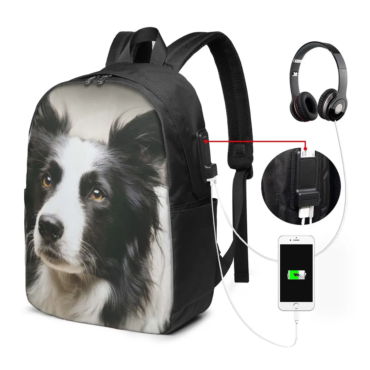 Working Border Collie Backpack Travel Notebook Bag Computer College Student School Bag Laptop Shoulder Bags for Men Women
Working Border Collie Backpack Travel Notebook Bag Computer College Student School Bag Laptop Shoulder Bags for Men Women