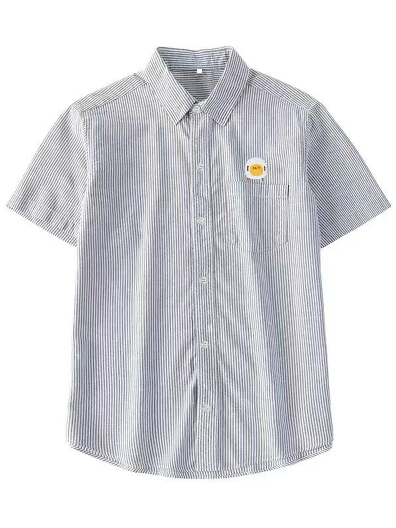 Trendy Men's Summer New Cartoon Fun Fried Egg Pattern Fine Stripe Short Sleeve Shirt, Versatile Casual Layering Style
Trendy Men's Summer New Cartoon Fun Fried Egg Pattern Fine Stripe Short Sleeve Shirt, Versatile Casual Layering Style