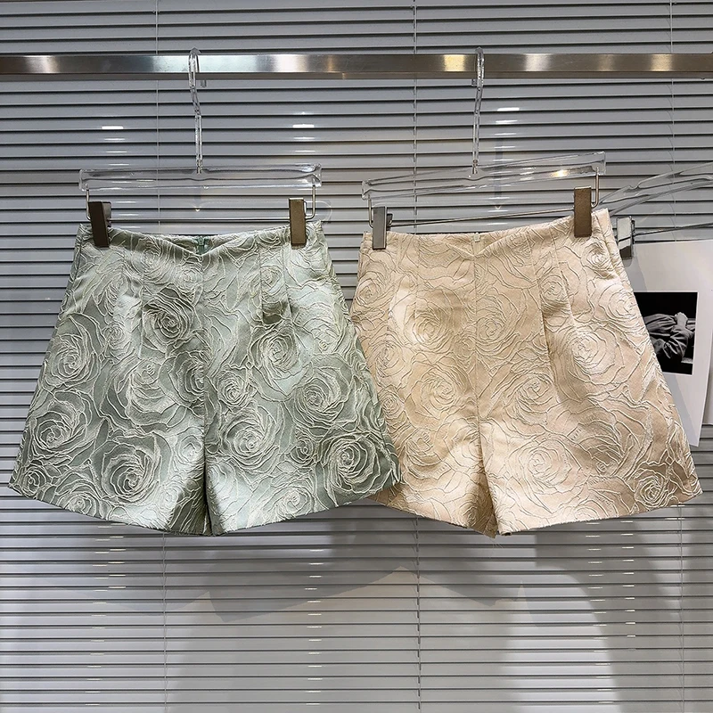 Women Fashion High Waisted Wide Leg Short Pants 2025 Summer French Style New Flower Embroidery Satin Trendy Shorts
Women Fashion High Waisted Wide Leg Short Pants 2025 Summer French Style New Flower Embroidery Satin Trendy Shorts