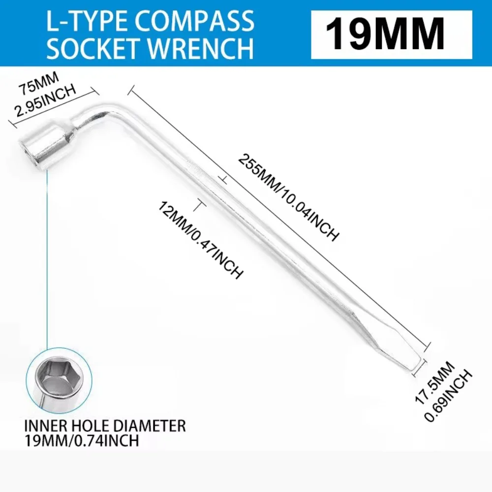 Repair Tool 17/19/21mm L Type Tire Wrench L Type Socket End Spare Tire Wrench Hexagonal Head Tire Wrench Tire Repair
Repair Tool 17/19/21mm L Type Tire Wrench L Type Socket End Spare Tire Wrench Hexagonal Head Tire Wrench Tire Repair