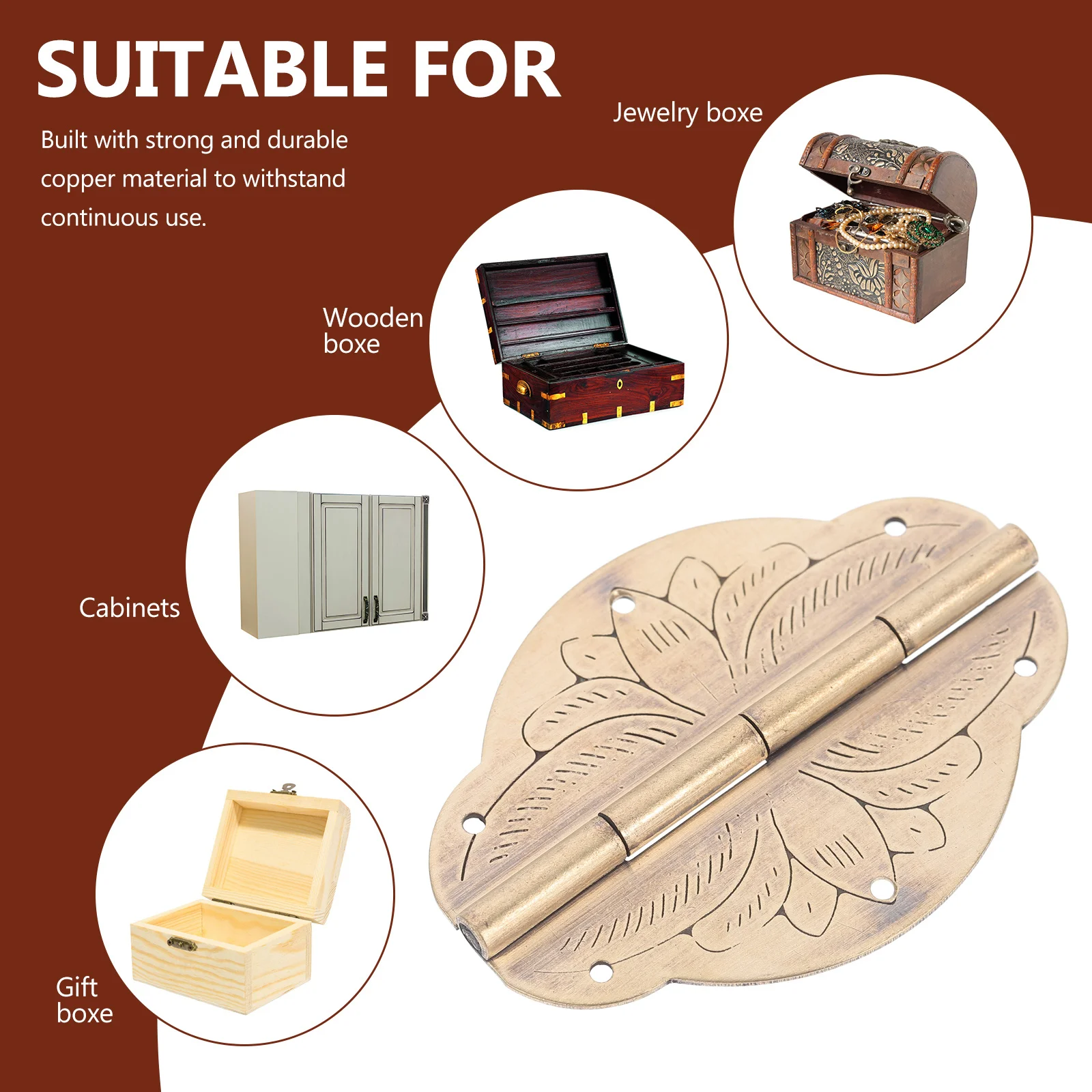 2Pcs Copper Hinges for Gift Box Vintage Style Small Hinges Jewelry Cabinet Drawer Box Wooden Container Decorative Hardware
2Pcs Copper Hinges for Gift Box Vintage Style Small Hinges Jewelry Cabinet Drawer Box Wooden Container Decorative Hardware
