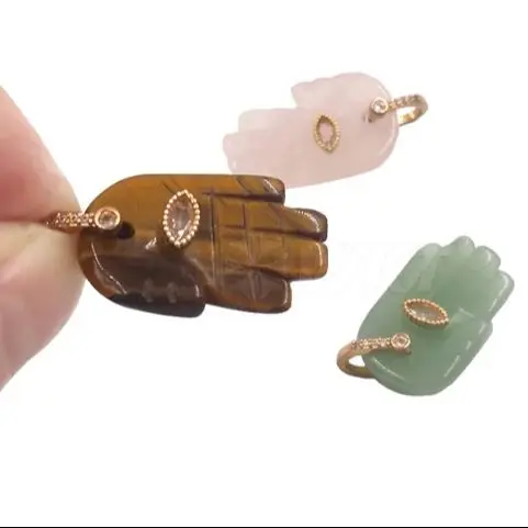 WT-P2040 New Special Palm Shape Pendant With Zircon Paved Crystal Tiger Eye Gemstone Pendant Smooth DIY Crafts Findings
WT-P2040 New Special Palm Shape Pendant With Zircon Paved Crystal Tiger Eye Gemstone Pendant Smooth DIY Crafts Findings