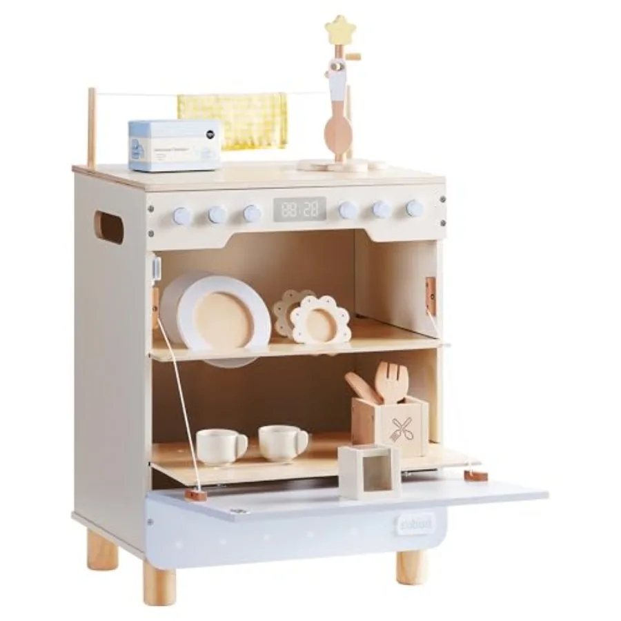 Wooden Dish Washer Machine Play Kitchen Set for Nursery and Playroom, Seasalt Blue Multi-Functional Toy Dishwasher with Accesso
Wooden Dish Washer Machine Play Kitchen Set for Nursery and Playroom, Seasalt Blue Multi-Functional Toy Dishwasher with Accesso