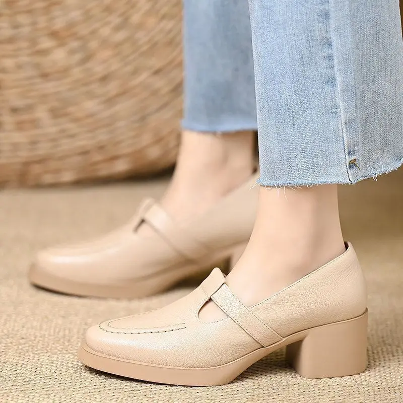 Soft Leather Chunky Heel Loafer Women Shoes 2026 Spring Autumn New Deep V Design to Match Dresses British Style
Soft Leather Chunky Heel Loafer Women Shoes 2026 Spring Autumn New Deep V Design to Match Dresses British Style