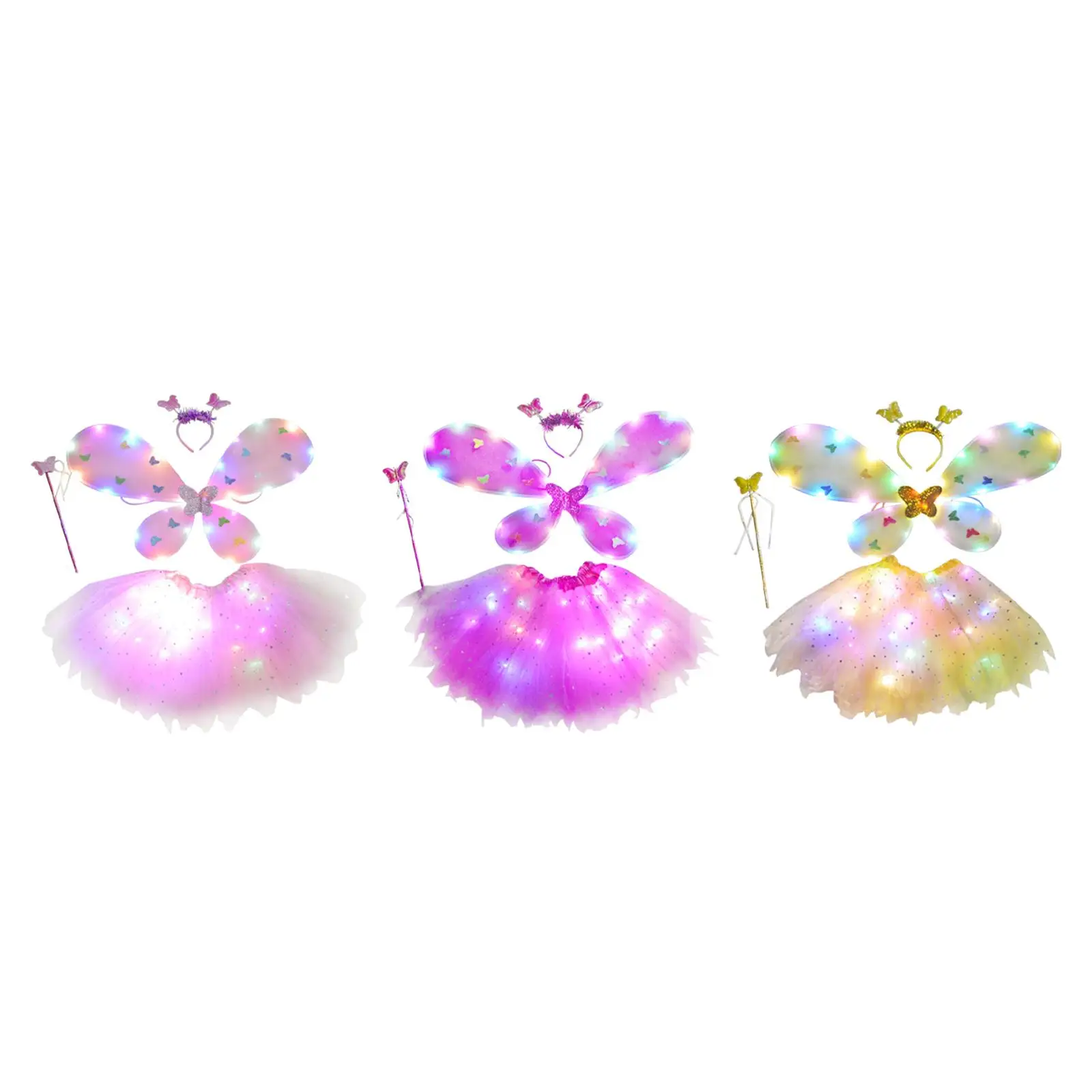 4Pcs Girls Fairy Costume Set Light up Butterfly Wing Headband Dress up for
4Pcs Girls Fairy Costume Set Light up Butterfly Wing Headband Dress up for