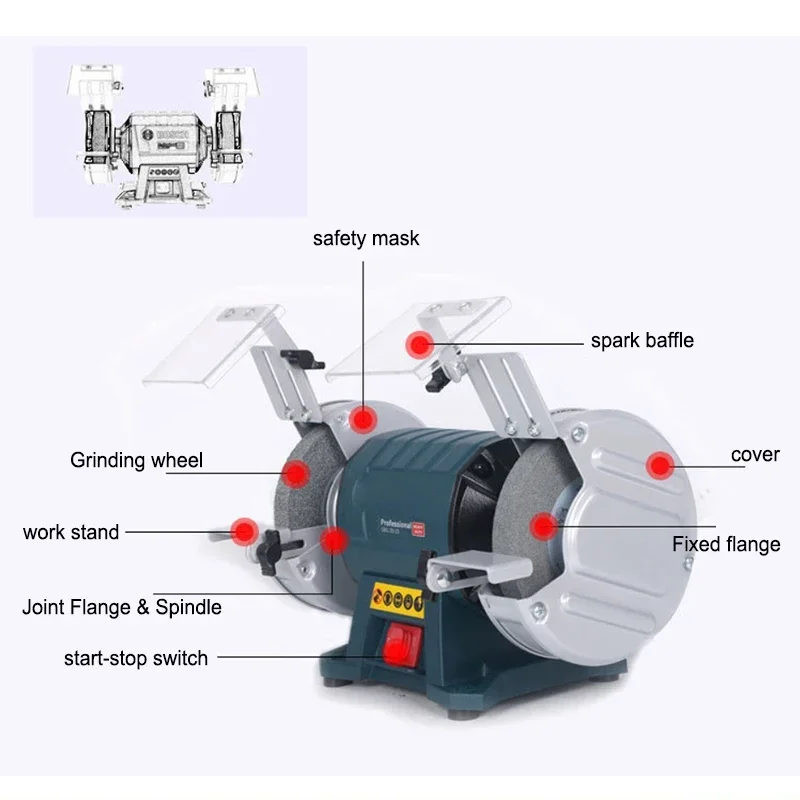 Small Electric Grinder GBG60-20 Vertical Bench Grinder Table Mill Metal Sharpener
Small Electric Grinder GBG60-20 Vertical Bench Grinder Table Mill Metal Sharpener