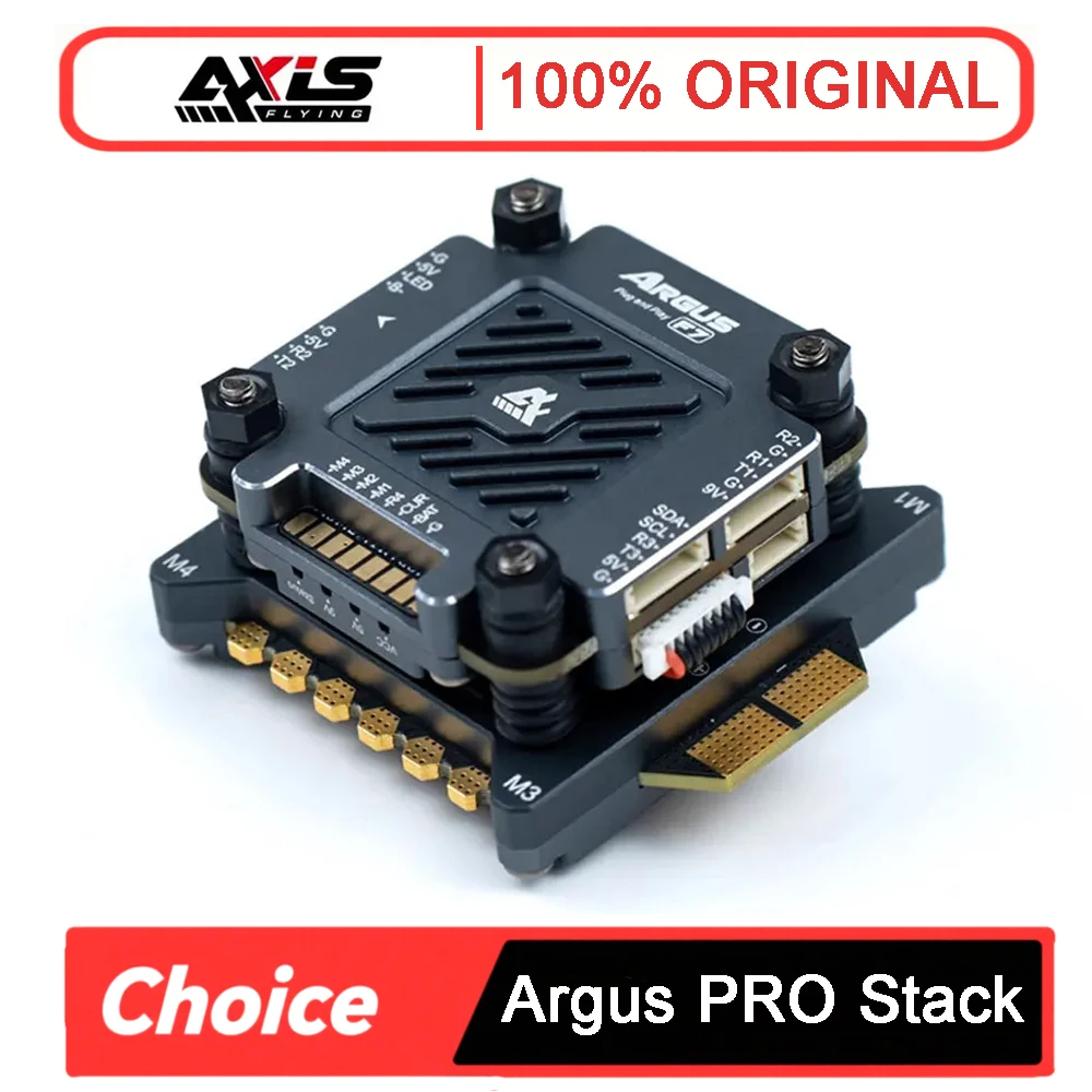 Контроллер полета AxisFlying Argus PRO Plug and Play STACK F722 96K 55A/65A BL32 4in1 ESC 3-6S 30X30 мм для FPV Freestyle Drone
Контроллер полета AxisFlying Argus PRO Plug and Play STACK F722 96K 55A/65A BL32 4in1 ESC 3-6S 30X30 мм для FPV Freestyle Drone