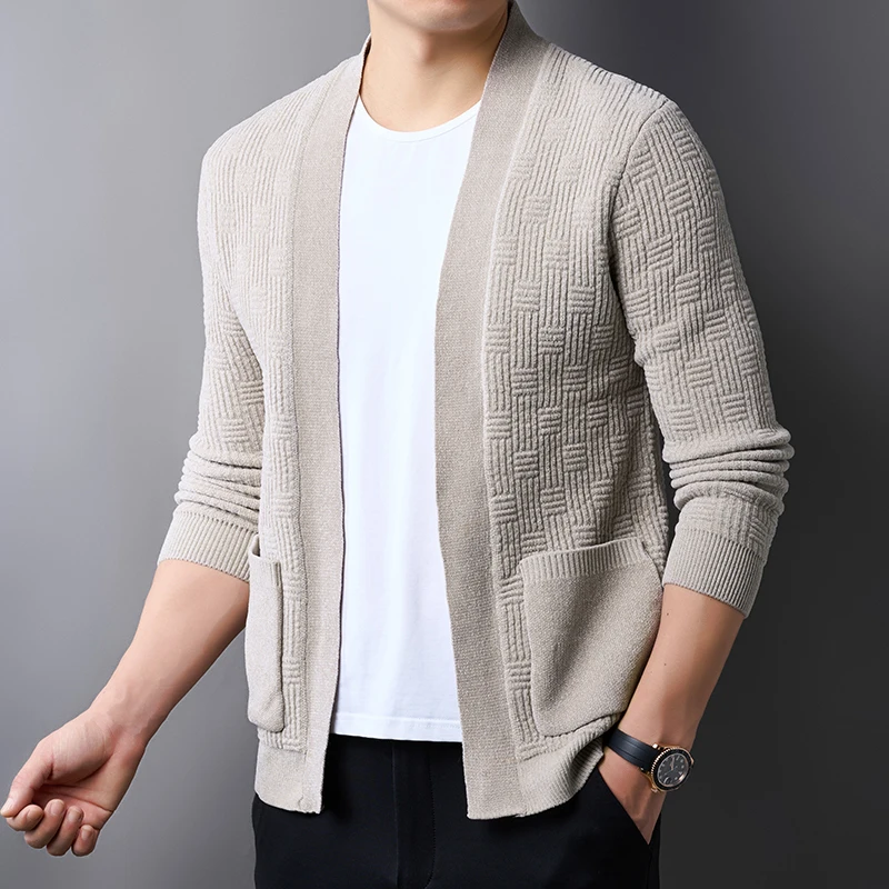 Men's Autumn /winter Jacket Cardigan 2023 New Fleece Thickened Men's Sweater Coat Trend Men's Solid Color Jacquard Knit Cardigan
Men's Autumn /winter Jacket Cardigan 2023 New Fleece Thickened Men's Sweater Coat Trend Men's Solid Color Jacquard Knit Cardigan