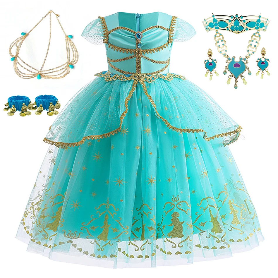 Jasmine Fluffy Mesh Gown Girls Birthday Carnival Cosplay Princess Dress Children Performance Masquerade Party Halloween Costume
Jasmine Fluffy Mesh Gown Girls Birthday Carnival Cosplay Princess Dress Children Performance Masquerade Party Halloween Costume